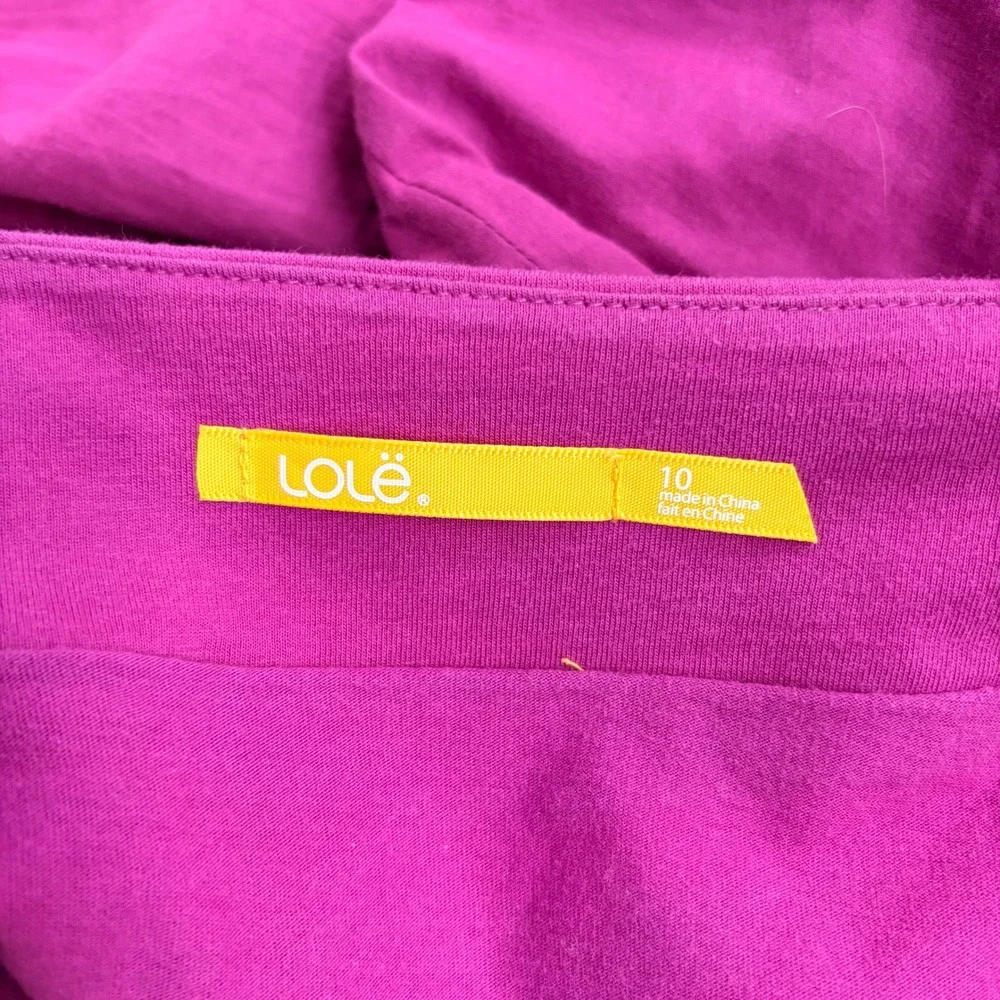 Lole Wrap Skirt 10 XL Gorpcore Magenta Purple Cotton Floral Graphic Zip Mini